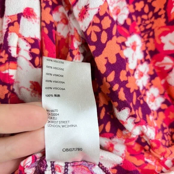 Free People Pink Floral Printed Sweet Memories Ruffled Blouse - Picture 5 of 6